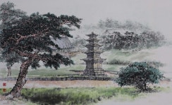 부여군 공무원 한국화 개인전...실경산수 무릉도원