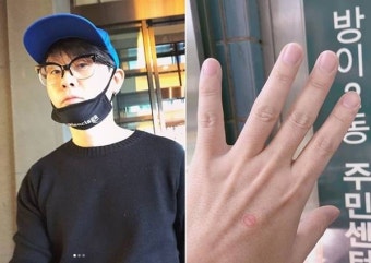 가수 이승환, 파란 옷 차림으로 사전투표 참여하며 화제 얻어 투표 완료 인증샷 SNS에 공개