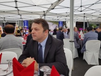  코스모스악기 천안물류센터 준공식에 참석한 명 아코디언 스칸달리 대표 미르코 파타리니 