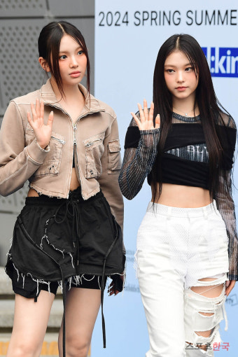 뉴진스 해린·혜인, 시크한 매력 [서울패션위크]