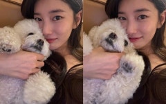 수지, 반려견 꼭 껴안고 사랑스러움 가득