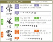 [하루에 한자씩 2월 5일] 영화 영(榮)-별 성(星)-번개 전(電)