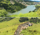  ‘강진의 위력’… 뉴질랜드 목장에 호수와 3m 높이 흙벽 생겨 