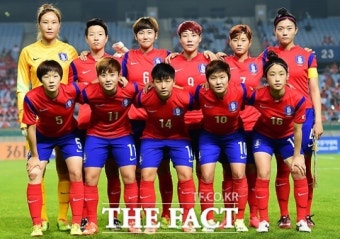 [TF포토] 한국 여자 축구, '반드시 승리한다'