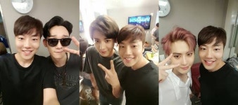 엑소 로또 작사가 제이큐, 첸·수호·찬열과 인증샷 공개
