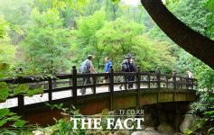 [TF포토] 미세먼지에도 북적북적, 도봉산 찾은 시민들