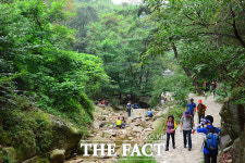 [TF포토] 미세먼지에도 북적북적, 도봉산 찾은 시민들
