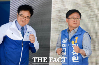 [TF사진관] 우원식-김성환-박원순, '아재 댄스(?)'로 유세 시작!