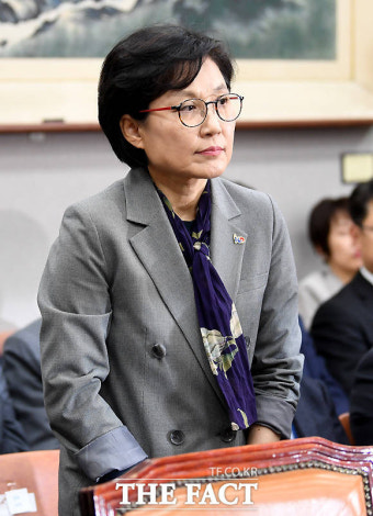 [TF포토] 물 마시는 조현옥 청와대 인사수석