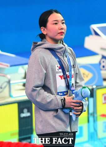 [TF포토] 김수지, 한국다이빙 사상 첫 세계선수권 메달 획득