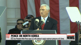 U.S. Vice President Mike Pence says U.S. will continue applying maximum pressure on North Korea