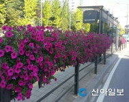 하남, 버스정류장 난간에 걸이 화분 설치