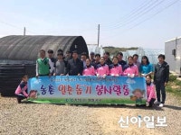 충남개발공사, 여자정구선수단과 농촌일손돕기 앞장