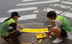 서울시, 횡단보도 노란 발자국으로 청소년 스몸비 교통사고 예방
