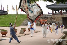 [포토] 서산 해미읍성서 길놀이 하는 전통연희놀이연구소