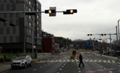 옛 하동역 앞 신호등 점멸신호로 변경된다