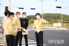 맹정호 서산시장, 추석 대비 도로 확포장 개통현장 점검