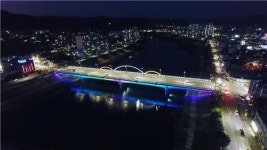 홍천강 경관프로젝트 첫 번째 불 밝힌다