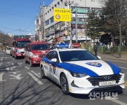 안산소방서, 소방차 길 터주기 통행로 확보 합동훈련
