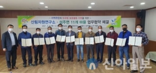 충남산림자원연구소, 성주면 11개 마을과 협약 체결