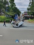 창원 의창구, 환경 실무원 차량전복사고 시민목숨 구해