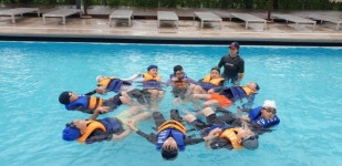 한울초·내포초, 리솜워터파크와 협약 함께하는 생존수영 실시