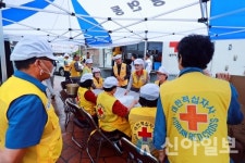 대한적십자사 태백지구협의회, 황연동 경로당 13개소에 삼계탕 나눔행사