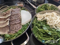 [강동완의 탐방] 신선한 미나리와 한우가 정성스럽게 능동미나리