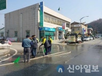 횡성안흥남성의용소방대, 안흥면 일대 마을시설 및 도로 청소 활동 전개
