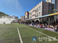 경포유치원, 경포초등학교와 첫 공동 소방합동훈련 실시