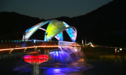 상주경천섬 범월교 경관분수, 야간관광 명소로 탄생