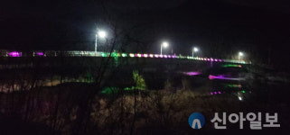영월군, 주천면 미다리교 고효율 LED 경관조명 설치 완료