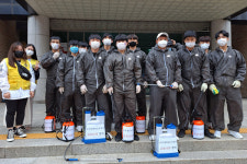 우석방역공사 | 우석대학교 총학생회, 지역사회 코로나19 방역 '앞장'