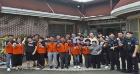 익산부송지구대 생활안전협의회, 장애인 거주시설 동그라미에 자장면 나눔