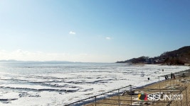 [SN여행] 추운 날씨에 얼어붙은 바다 위의 낙조가 일품인 동막해변 [인천 강화]