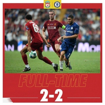리버풀, 첼시 승부차기로 꺾고 UEFA 슈퍼컵 우승