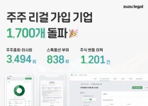 주주관리 서비스 ‘주주 리걸’, 누적 가입기업 수 1700개 돌파