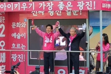 쉰 목소리 통합당 오세훈, 마지막 날 격전지 서울 광진구을 골목 누벼