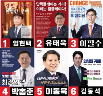 차기 의협회장 후보 공약 '6인 6색'