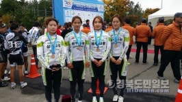 상주시청 여자사이클팀, 96회 전국체전서 銀 2·銅 4개 획득