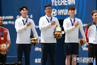 '세계 최강' 한국 남자양궁, 예천 월드컵대회 단체전 우승