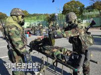 육군 50사단 해룡여단, 영덕생활체육공원 대량사상자 관리훈련 실시