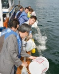 낚시춘추, 행사 리뷰-(사)한국낚시진흥회, 2015 자연사랑·물사랑 감성돔 치어방류사업 부산 민락동 수변공원 앞 해상에 감성돔 10만 마리 방류