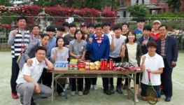 올라운드클럽, 조선대 테니스 동아리 회원에 용품 전달