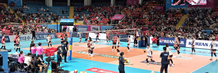 순천팔마체육관 프로배구 열기로 후끈