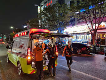 광산구 도로서 오토바이-보행자 추돌 사고…2명 중·경상