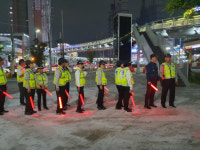 백운지구대, 주월1동 자율방범대와 야간 합동순찰
