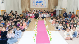 김춘성 조선대 총장, 설 맞이 조선대어린이집 방문
