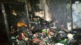 [쿠키 줌 업] 불길 속에서 새까맣게 타버린 아파트 내부