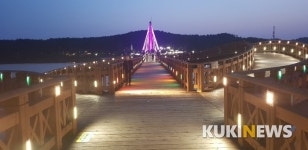군산 은파호수공원, 물빛다리 야간경관조명 새 단장